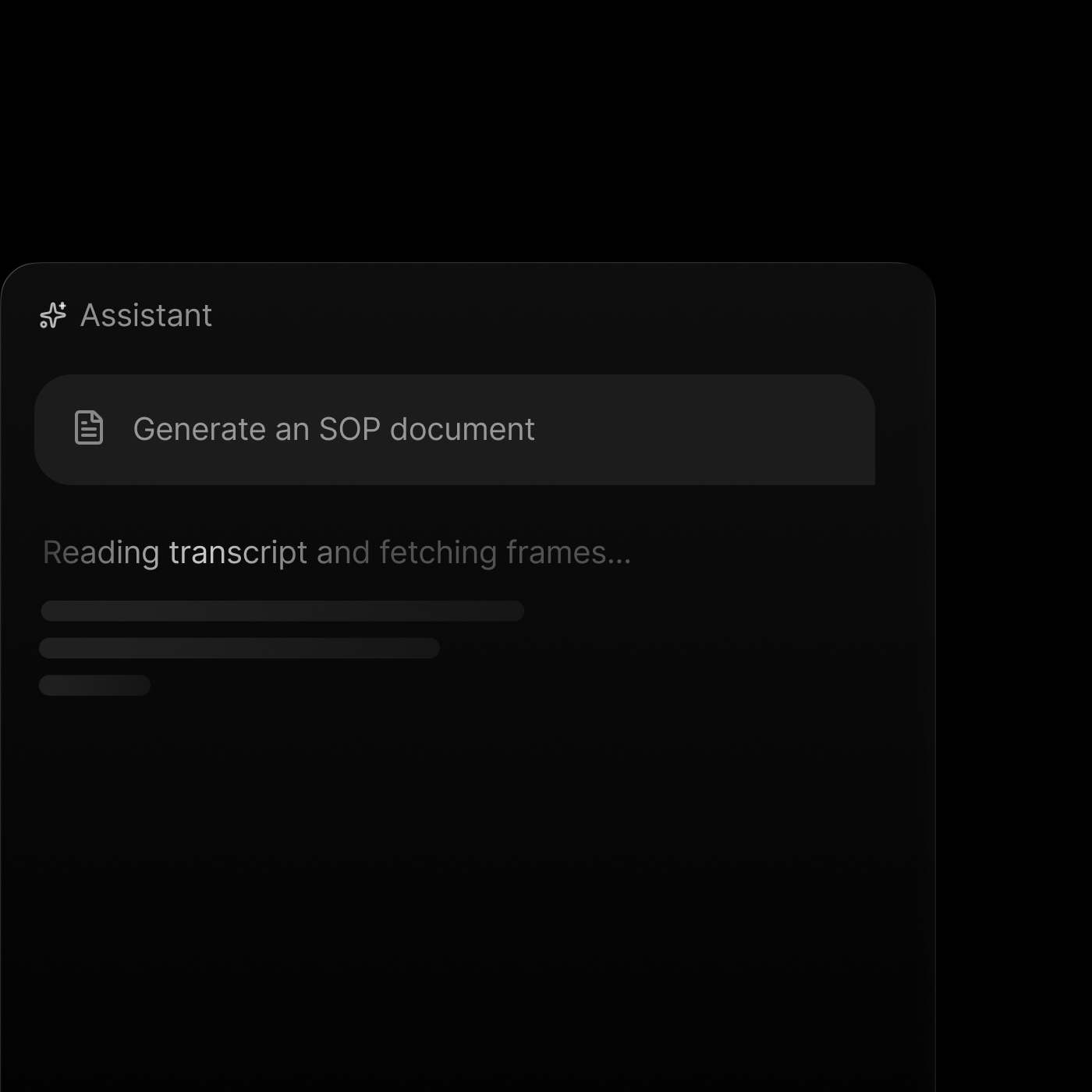 Supercut assistant generating an SOP document from a recording